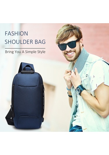 Ozuko Kamp Yürüyüş Açık Hava Erkek Omuz Çantası - Siyah