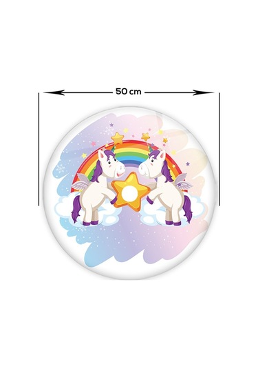 Cam Avize Göbeği | Unicorn | Çap50Cm Çok Renkli