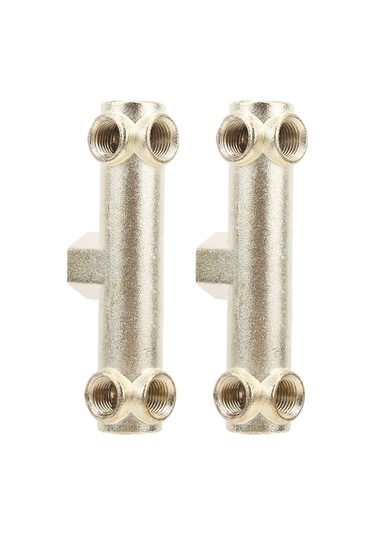 Yunboo Alüminyum Valf Bağlantısı - G3/8 15mm Alt Delik, G1/4 11.5mm Diğer Delikler - Elektrikli Hava Kompresörü Aksesuarı 2 Adet