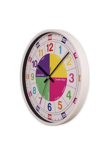 Öğretici Çocuk Odası Saati - 30 Cm Renkli