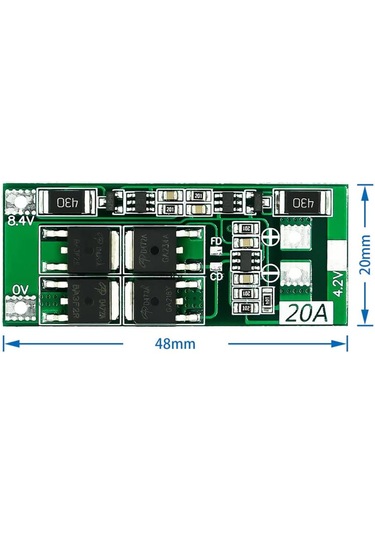 2s 20a Bms 8.4v 18650 Lityum Pil Şarj Koruma Devresi Balanslı
