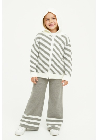 Kız Çocuk Triko 2'li Alt-üst Takım Hırka Ve Alt 10-15 Yaş 12431 Açık Kahve