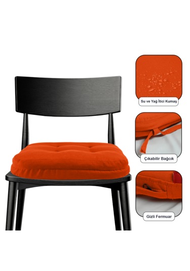 Xpermate Çift Kat Sandalye Minderi 42x42x8 Kiremit