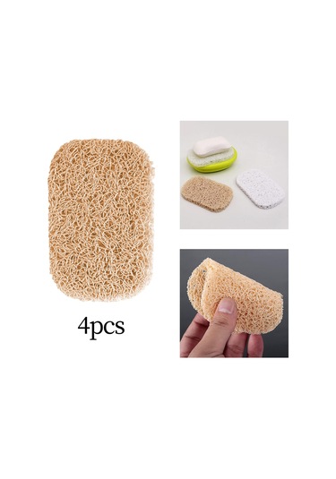 Suntek Pvc Sabun Koruyucu Kendinden Boşaltma Aksesuarı Kaymaz Sabunluk 4 Adet Bej