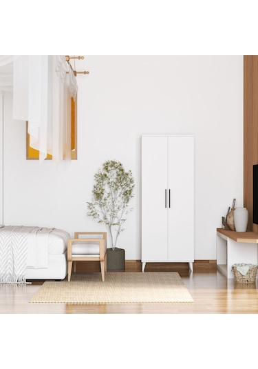 2 Kapaklı Askılı Ve Raflı Gardırop