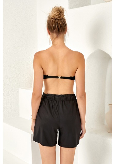 Uv Korumalı Kadın Havuz Deniz Şort Mayo 4409 Siyah03 Siyah