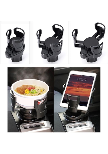2in1 Fonksiyonel Araç İçi Bardak İçecek Tutucu Çift Kupa - AL3478