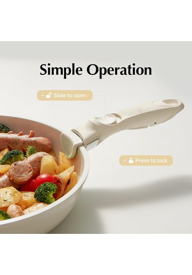 Ximistore9 Küchengeräte İçin Evrensel Ayırılabilir Sap, Silikon Anti-skayma Tutuş, Kolay Kurulum, Kamp Ve Depolama İçin Uygun Beyaz