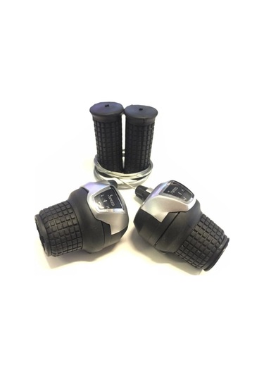 Bisiklet Vites Kolu Çevirmeli Göstergeli Gri