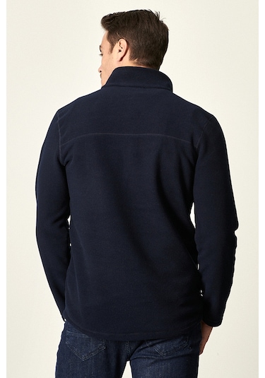 AC&Co / Altınyıldız Classics Anti-Pilling Tüylenme Yapmayan Bato Yaka Erkek Polar Sweatshirt 4A5221100016LACXXL Lacivert