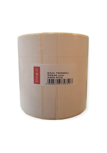 Tanex Eco Termal Etiket 20x40 Bitişik 4 Lu 25mm 4000 Adet/rl 50