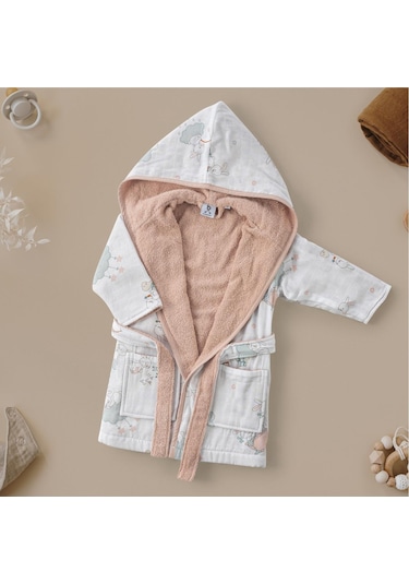 Gezenbebe Hero Desenli Müslin Ve Havlu Bebek Çocuk Bornozu 12 - 24 Ay