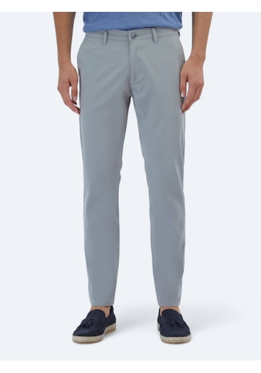 Gri Dokuma Casual Pantolon Gri