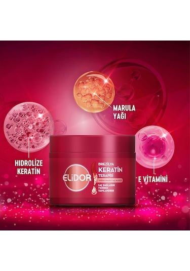 Elidor Saç Bakım Maskesi Yoğun Onarıcı Brezilya Keratin Terapisi 220 Ml X2