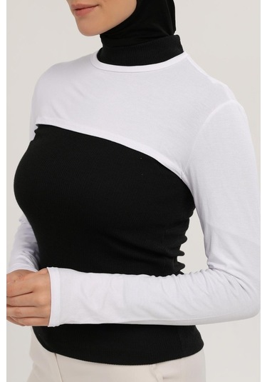 Sıfır Yakalı Boyunluklu Kolluk Beyaz Çok Renkli