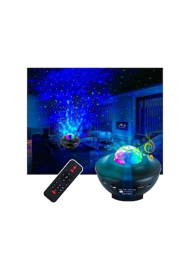 Yıldız Projektör Led Galaksi Lambası - Gece Lambası, Yıldız Lambası, Siyah