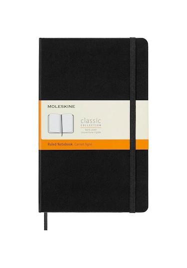 Moleskine Çizgili Siyah Defter L Boy Sert Kapak