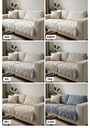 Çekyat Ve Koltuk Üstü Kesme Örtü 180 Cm X 210 Cm Bej