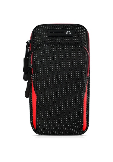 Youtek Kırmızı Yıldız Desenli Spor Kolluk Çantası - Su Geçirmez, Evrensel Telefon Koruması - Koşu, Bisiklet, Spor Salonu İçin Kırmızı