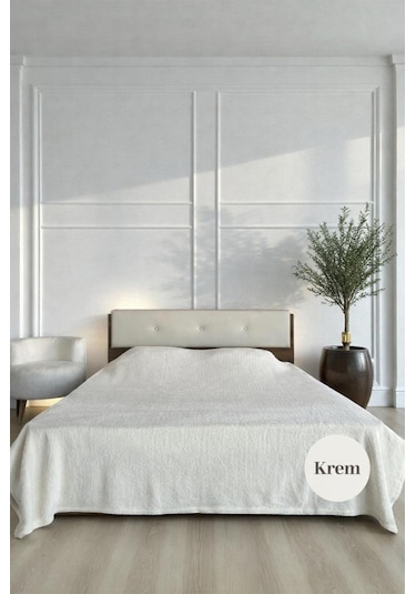 Welsoft Çift Kişilik Battaniye 200x220 Cm Krem Krem