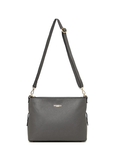 D27 Dark Grey Omuz Çantası Kadın Grazıa Piumelli Milano Bag Gri