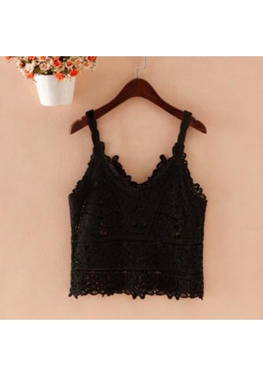 Kayısı Kadın Yaz Yelek Üstleri V Yaka Kolsuz Tığ Örgü Üstleri Düz Renk Hollow Dantel Sling Kayısı