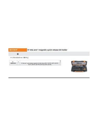 Beta 861/c61p Bits Uç Takım Ürün Kodu 008610978