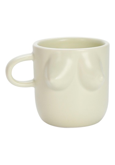 Suntek Kadın Vücut Sanatı Seramik Su Bardağı 300 Gri-beyaz Gri Beyaz