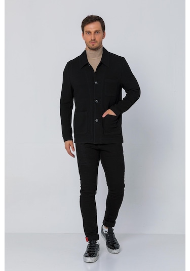 Cekmon Erkek Düğmeli Çok Cepli Rahat Blazer Regular Fit Klasik Ceket 001