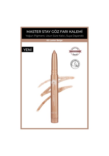 Alix Avien Suya Dayanıklı 11 Saat Kalıcı Yoğun Pigmentli Kremsi Göz Kalem Farı Master Stay 02 Luster Beige