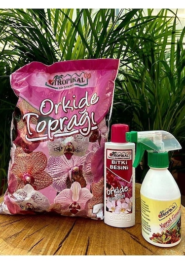 Orkide Toprağı 3 Lt+orkide Çiçek Açtıran Bitki Besini 225 Ml+yapr