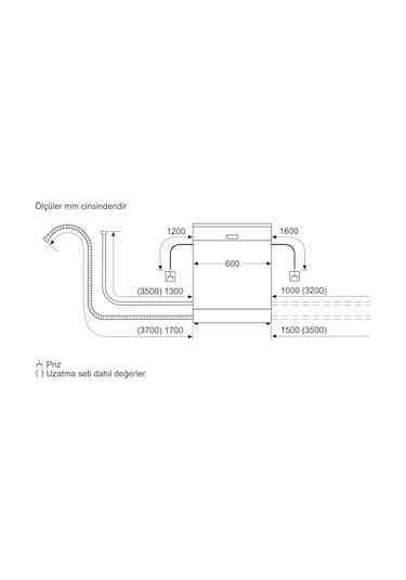 Bosch SMS6ENY60T 6 Programlı 13 Kişilik Bulaşık Makinesi