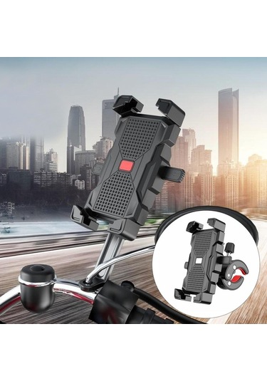 Evrensel Motosiklet Telefon Gps Tutucu Çoğu Telefon Spor Aksesuarı Gri