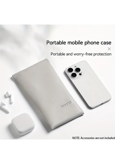 Chuangyinshop Yeşil Suni Deri Telefon Kılıfı Çok Amaçlı Küçük Eşya Cebi Dijital Aksesuar Çantası