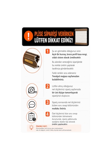 %100 Karartma Plise Perde Açık Gri Kumaş + Bronz Profil Kasa Cam Balkon Perdesi