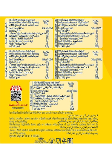 Tayaş Damla Gummy Fruit Garden Sour Jel Şeker 1 KG