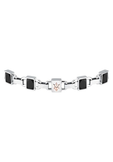 Maserati Jm424atz41 Erkek Bileklik Gümüş - Siyah