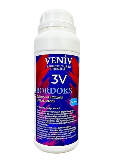 3v Bordoks Hazır Bakır Ve Kireç Çözeltisi Ph Düzenleyici Bordo Bulamaç 1 Lt/1.25 Kg 1