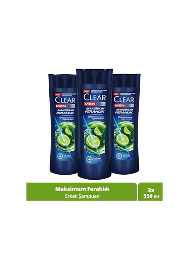 Clear Maksimum Ferahlık Kepeğe Karşı Etkili Şampuan 3 x 350 ML