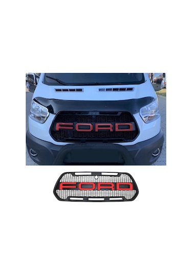 Ford Transit 2014-2018 Model Uyumlu Raptor Kırmızı Ford Yazılı Panjur
