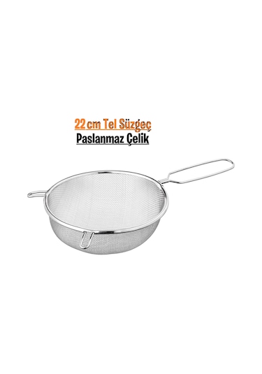 22 Cm Paslanmaz Çelik Tel Süzgeç