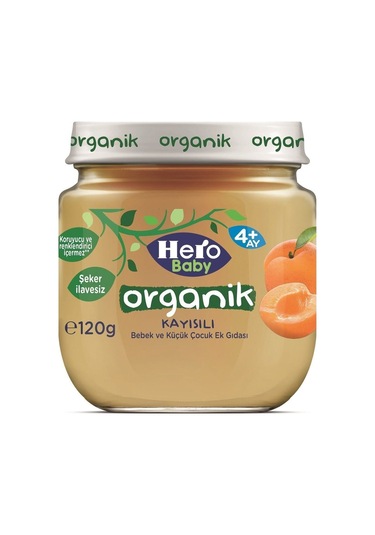 Hero Baby Organik Kayısılı 4+ Ay Kavanoz Maması 120 G