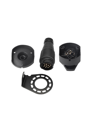 Springsun 12v Avrupa Standartı 13 Pinli Tırnak Soketi Seti - Konnektör, Demirleme Braketi İle - Fren, Sinyal Ve Yan Lambaları İçin - Karavan, Kamyon, Tırnak Uyumlu