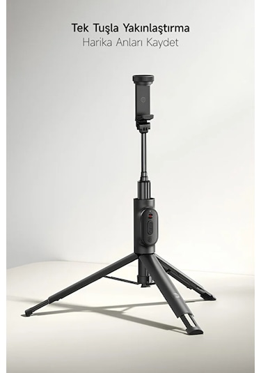 Mi Tripod Zoom Selfie Stick 2 Siyah Bluetooth Kumandalı Üçü Birarada Selfie Çubuğu Tripod