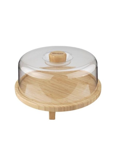 Bambum Hirus - Seffaf Kapaklı Kek Fanusu Ayaklı 27 Cm