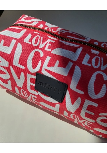 Meryy Collection Makyaj Organizer Çanta Love Desen Tek Ebat