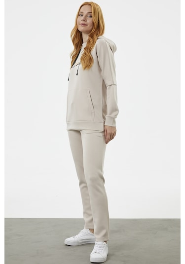 Kanguru Cepli Dalgıç Kumaş Eşofman Takım - Taş 001