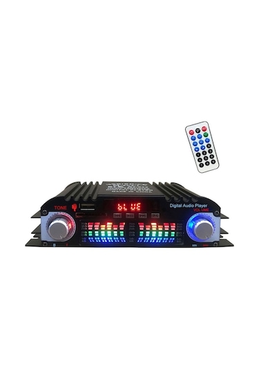 12v 4 Kanal Oto Amfi - Bluetooth, Usb, Sd Kart Ve Fm Radyo Desteği - 40wx4 Güç - Aluminyum Ve Plastik Yapı