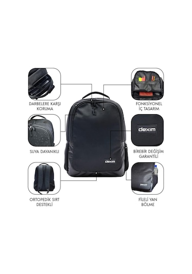 Dexim Venio 15.6 Notebook Sırt Çantası Siyah Dxbp12