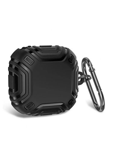 Samsung Galaxy Buds 2 - Buds Pro - Buds 2 Pro Uyumlu Darbe Emici Sert Silikon+ Askılık Siyah